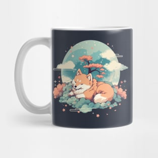 Cherry Blossom Dreams - Sleeping Shiba Inu Mug